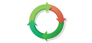 green-and-orange-circular-arrows-flowing-seamlessly