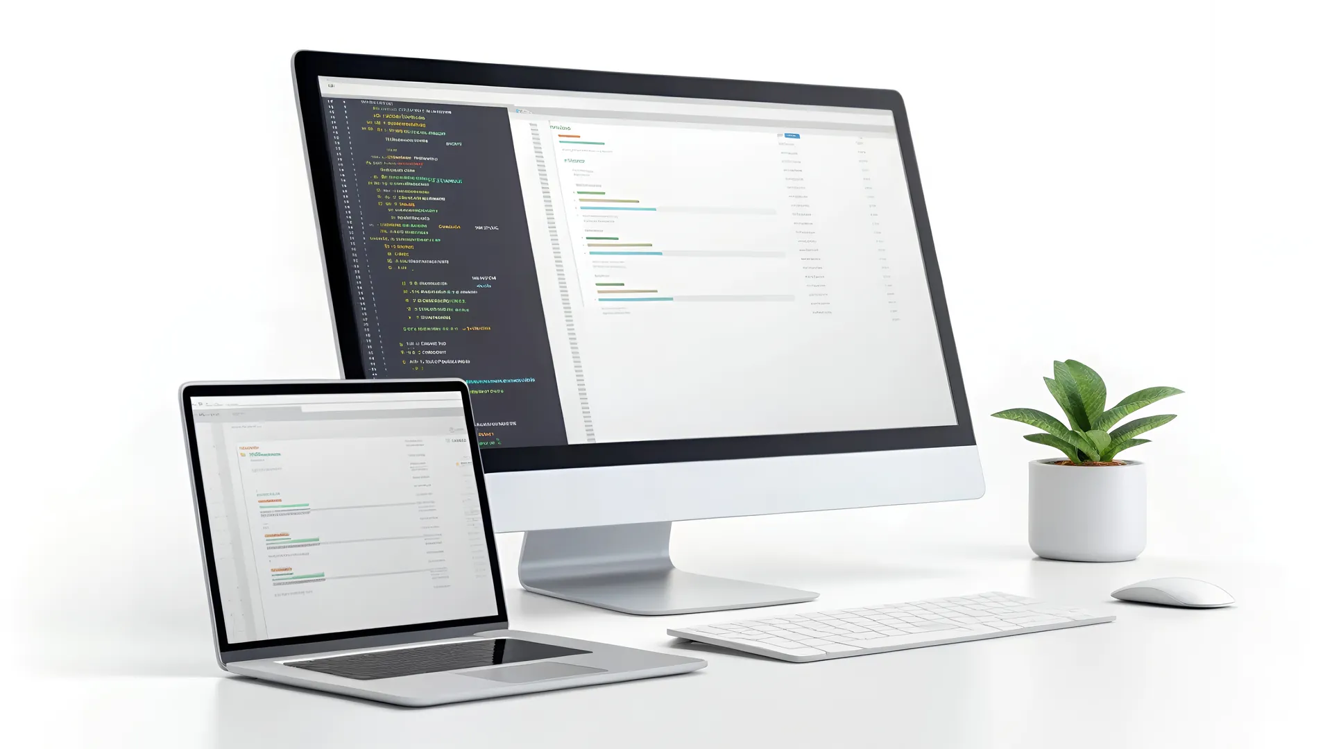 laptop-and-computer-screen-displaying-data-and-code